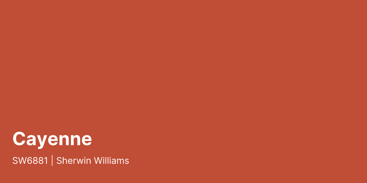 Sherwin Williams Cayenne SW6881 Paint Color | PaintPlan