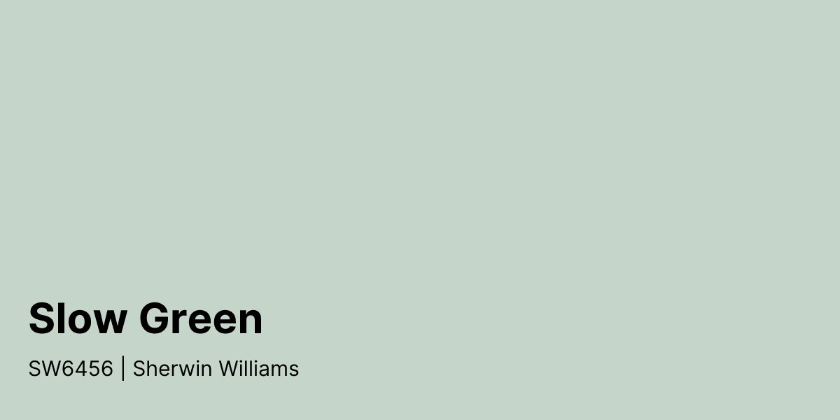 Sherwin Williams Slow Green SW6456 Paint Color | PaintPlan